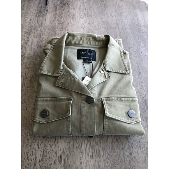 Sanctuary Raw Hem Prosperity Green Trucker Jacket - M - Picture 6 of 6